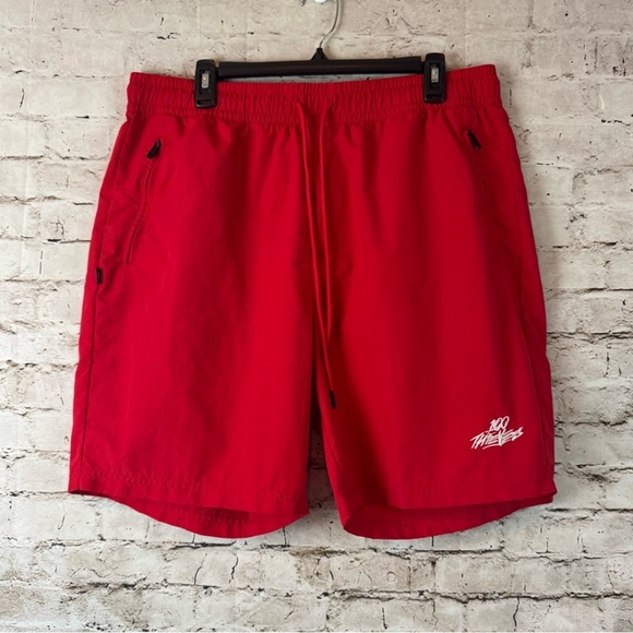 100 Thieves Men's Foundations 100% Nylon Short Size 2XL Red Pockets Embroidered - Picture 1 of 7